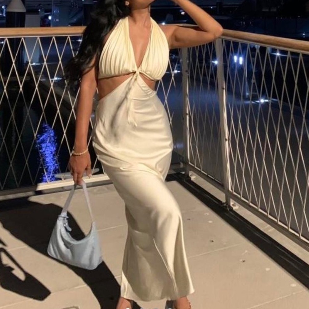 **SOLD** ONARIN Ms. Pleat Cut-Out (One-Tone) Dress from Stolen Stores